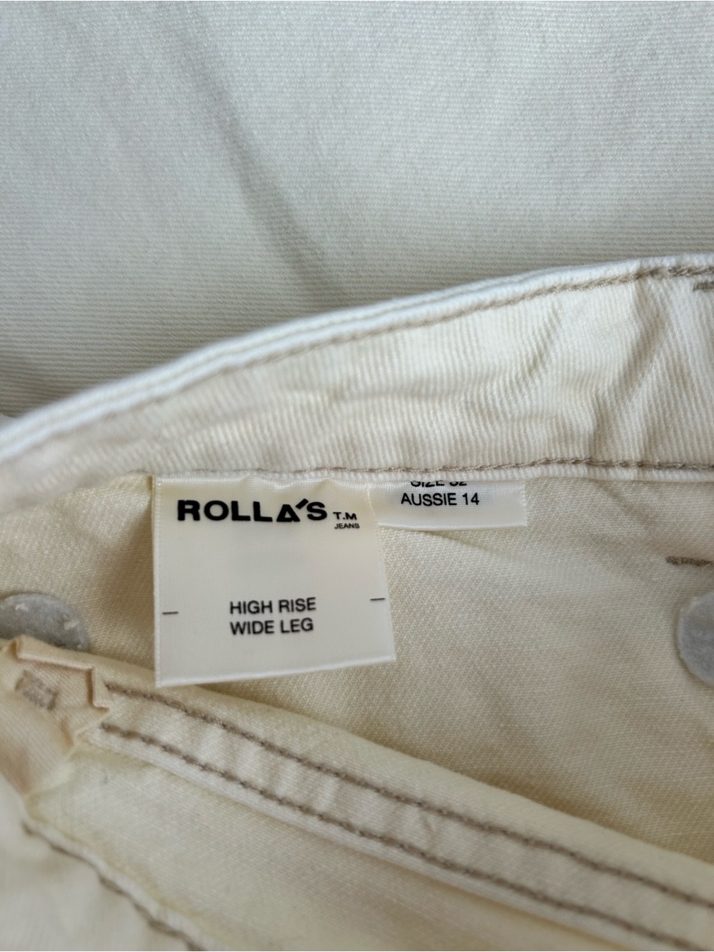 Rolla’s Sailor High Rise Wide Leg Jeans Cream Size 32 NWT - Picture 5 of 12